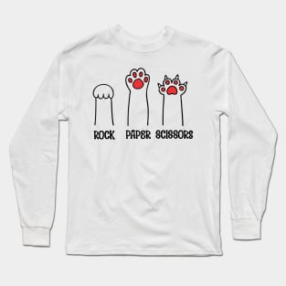 Rock Paper Scissors-Red Long Sleeve T-Shirt